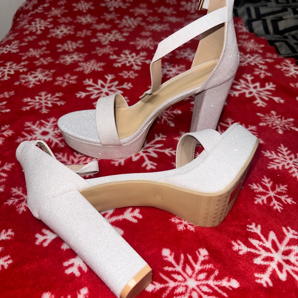Elegant White Platform Heels
